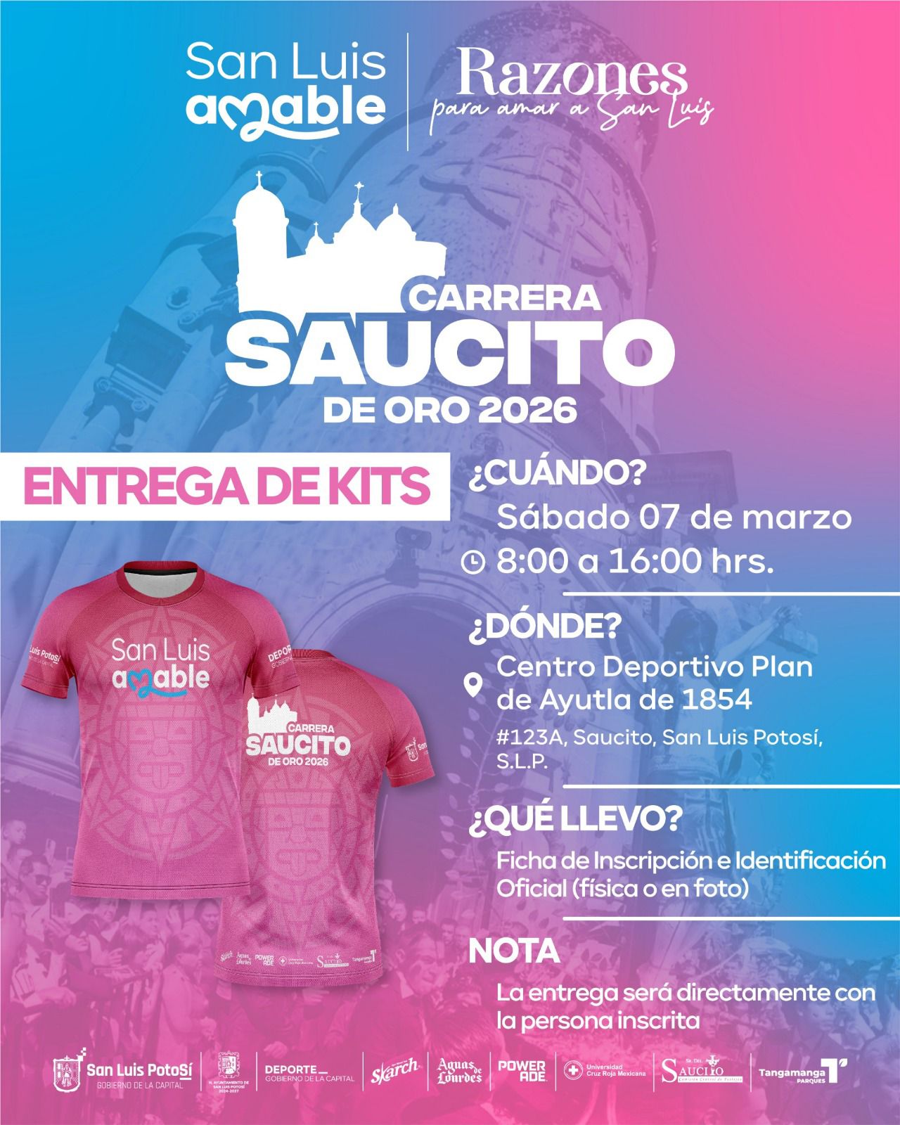 TODO LISTO PARA LA CARRERA ATLÉTICA SAUCITO DE ORO 2026, ÉSTE DOMINGO EN PUNTO DE LAS 7:00 DE LA MAÑANA