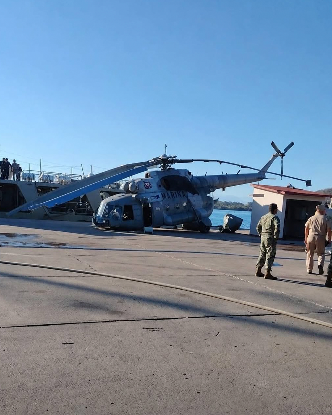 Se accidenta helicóptero de la Marina en Mazatlán