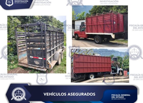 Fiscalía potosina asegura tres vehículos