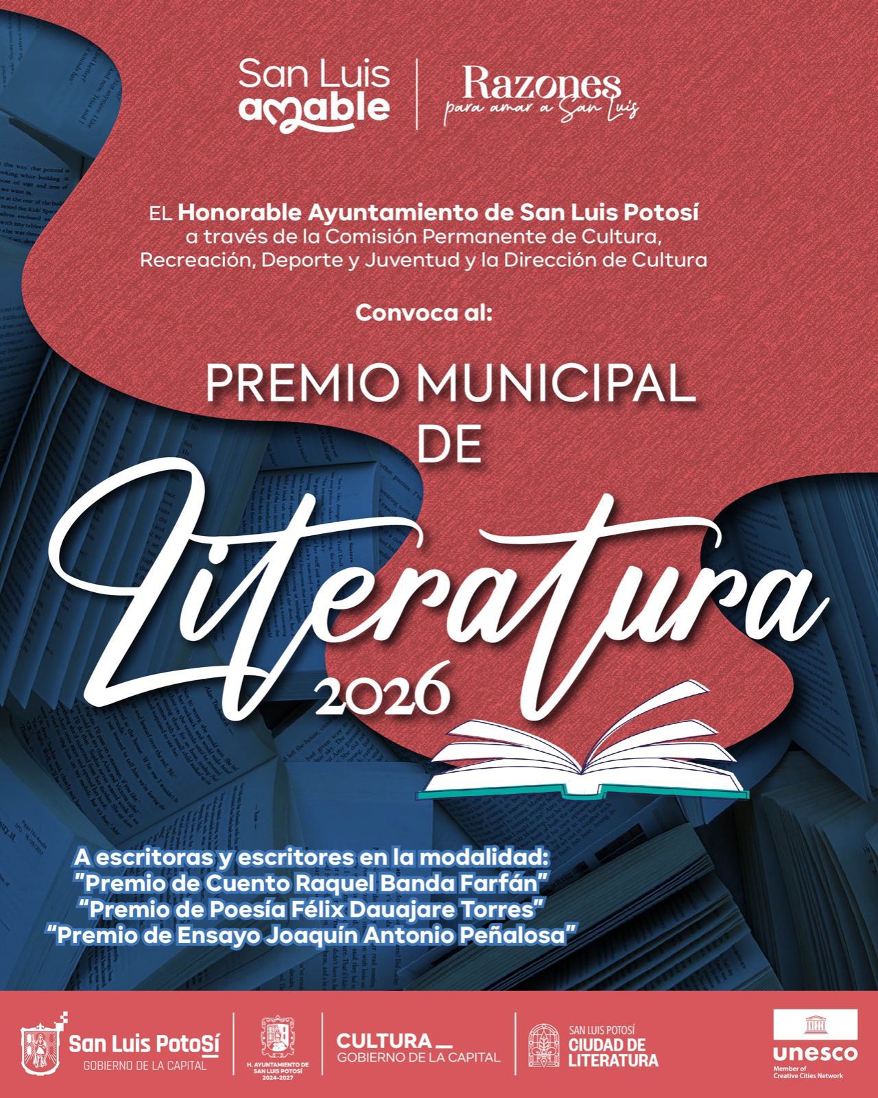 San Luis Capital impulsa la creatividad literaria con la convocatoria al Premio Municipal de Literatura 2026