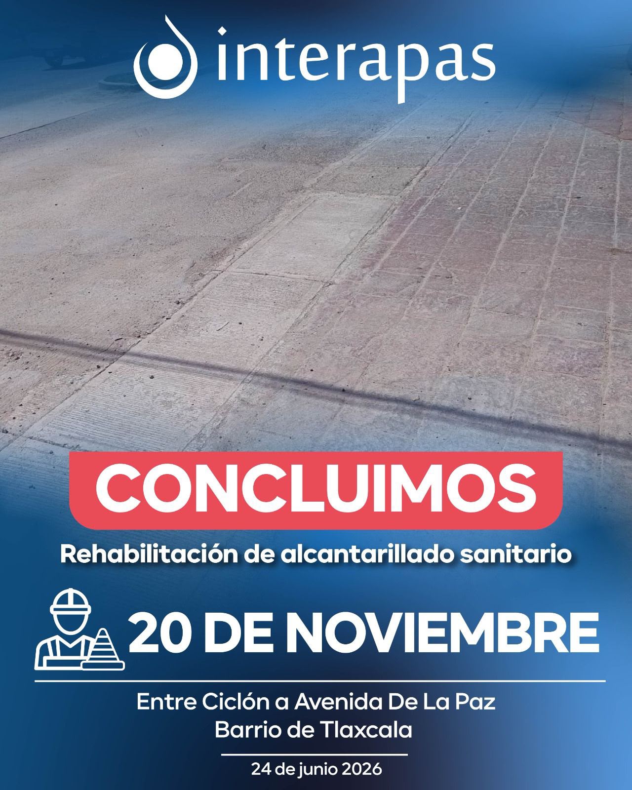 Más de mil habitantes beneficiados con obra sanitaria en avenida 20 de Noviembre