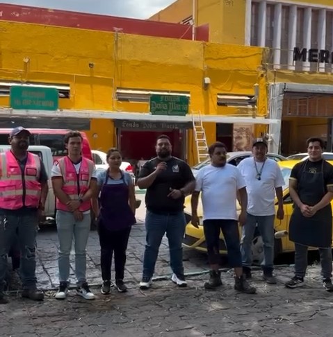 Ayuntamiento de SLP y locatarios unen esfuerzos para rehabilitar el exterior del Mercado La Merced