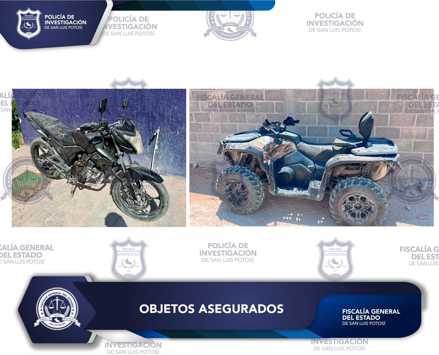PDI asegura motocicleta con reporte de robo y cuatrimoto relacionada con una investigación