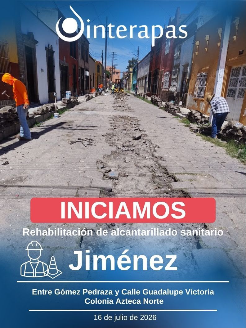 Nueva obra de Interapas moderniza el drenaje en la colonia Azteca Norte