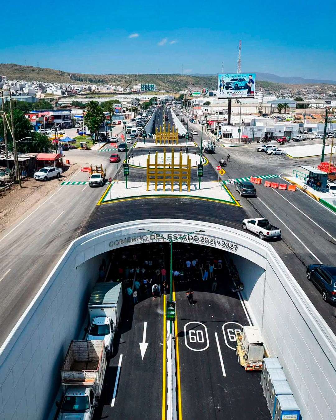 Inauguran el paso a desnivel “Arena Potosí” para agilizar el tránsito en el Circuito Potosí y la zona metropolitana