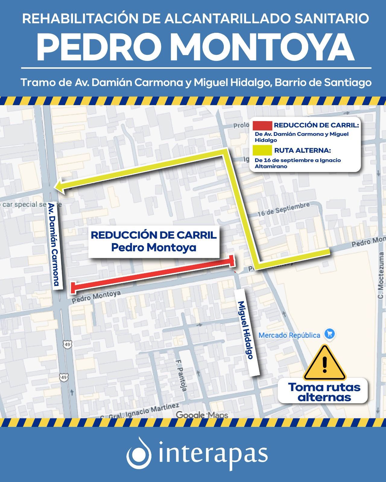 Rehabilitación de Pedro Montoya, incluida en cuarto paquete de obras de Interapas
