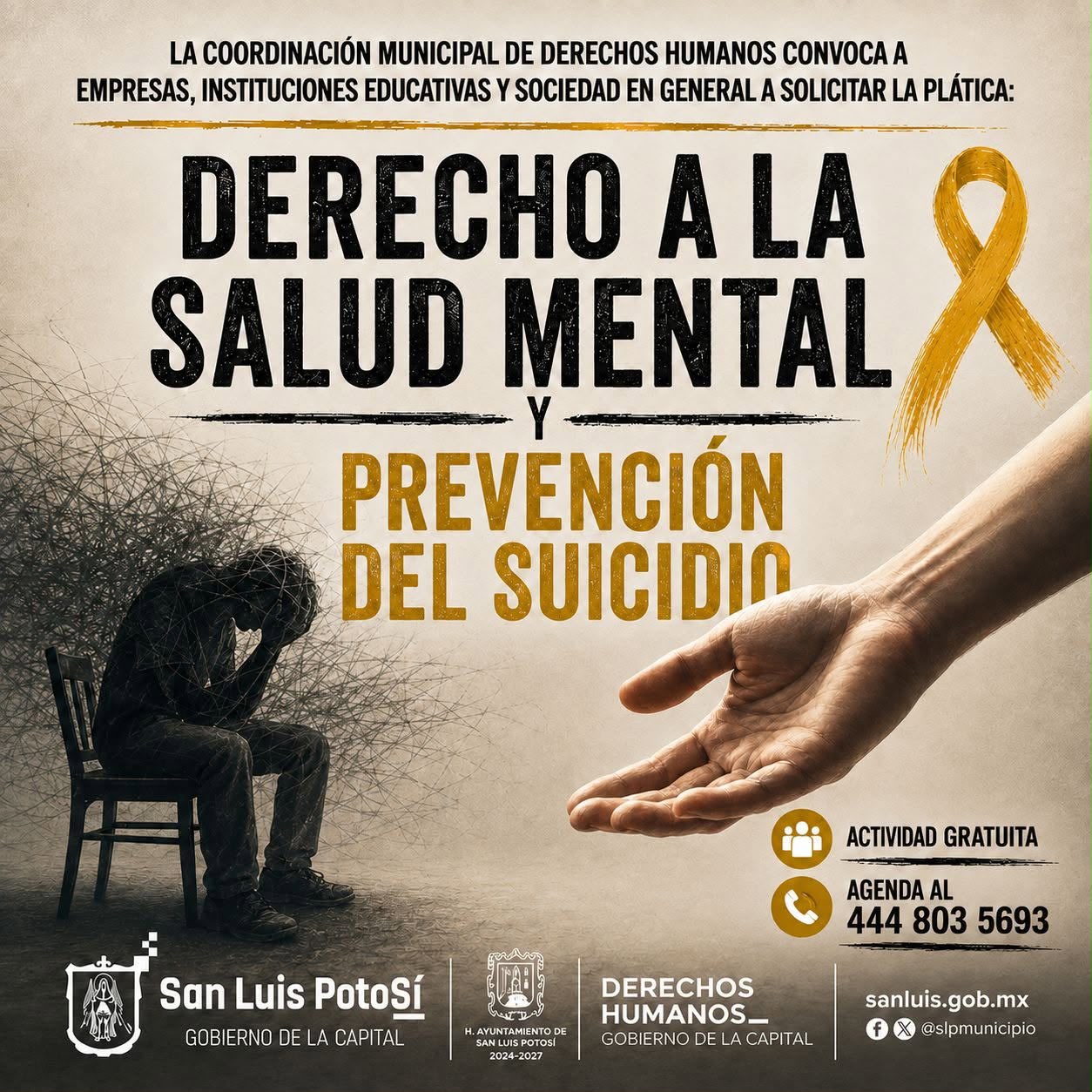Gobierno de la Capital invita a plática “Derecho a la Salud Mental y Prevención del Suicidio”