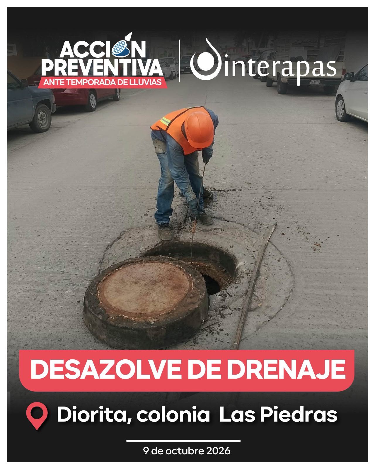 Con trabajos de desazolve mejoran condiciones para centro educativo en Las Piedras