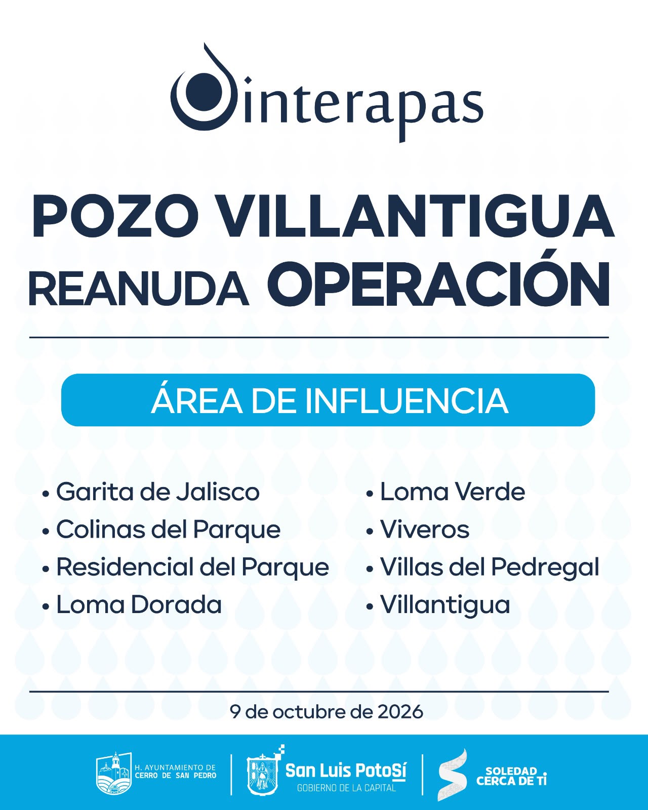 Interapas reactiva el pozo Villantigua