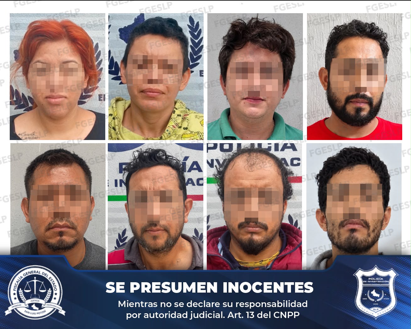 Fiscalía potosina logra vinculación a proceso de 12 personas por delitos contra la salud