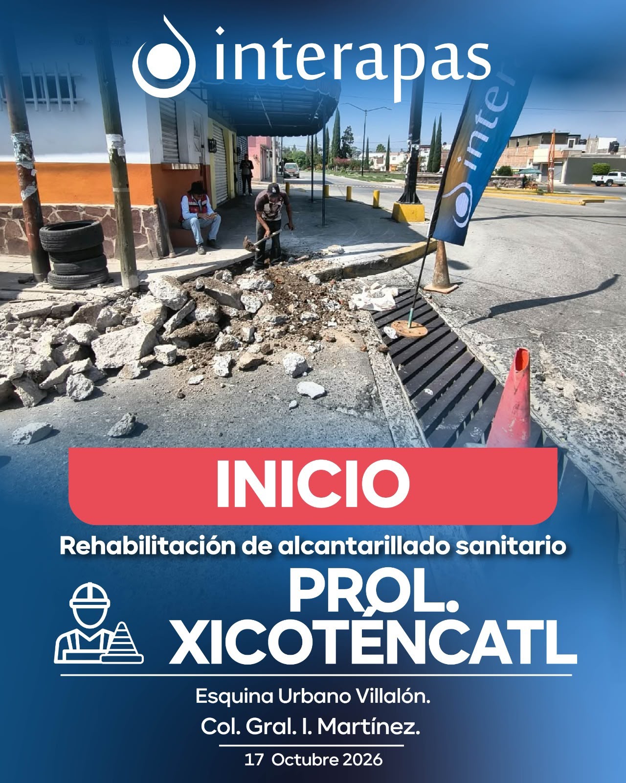 Comienza la rehabilitación de subcolector sanitario en la General I. Martínez