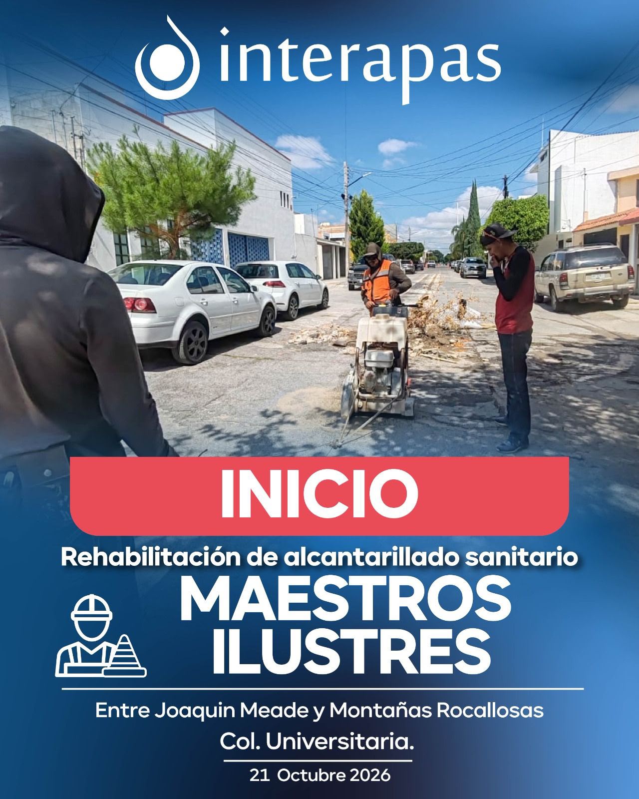 Arranca Interapas obra integral en Maestros Ilustres