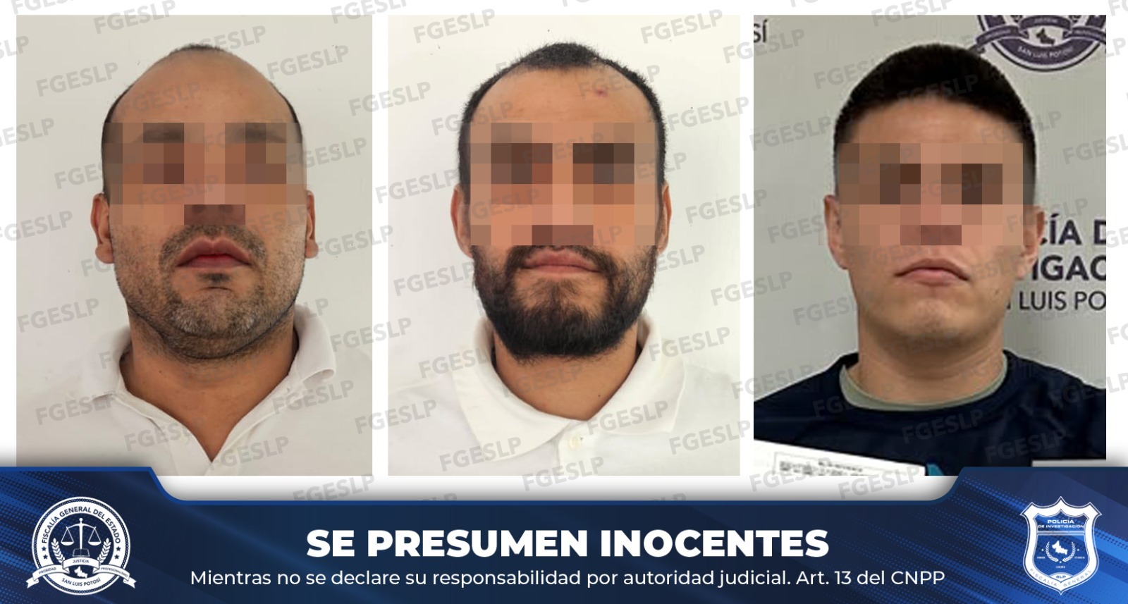 Señalados de homicidio fueron capturados por la fiscalía potosina