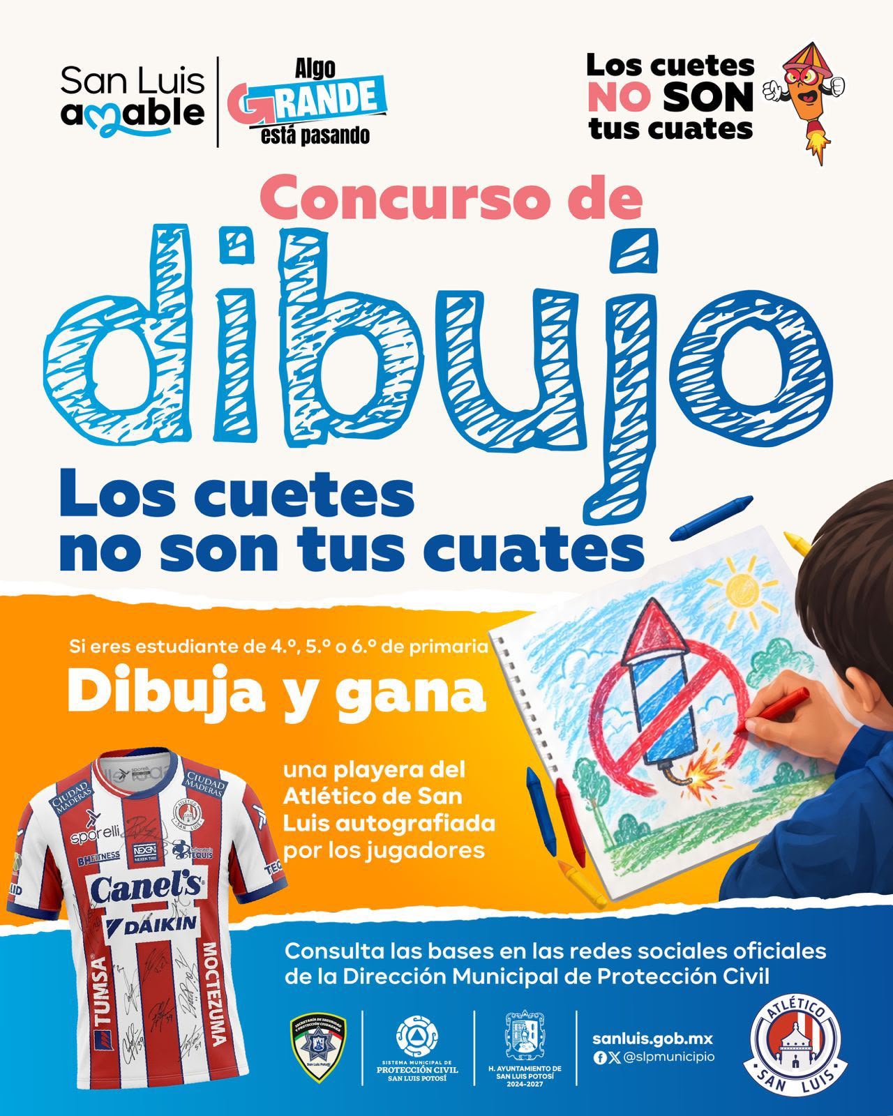 Protección Civil Municipal invita a niñas y niños a participar en concurso de dibujo para prevenir riesgos por pirotecnia