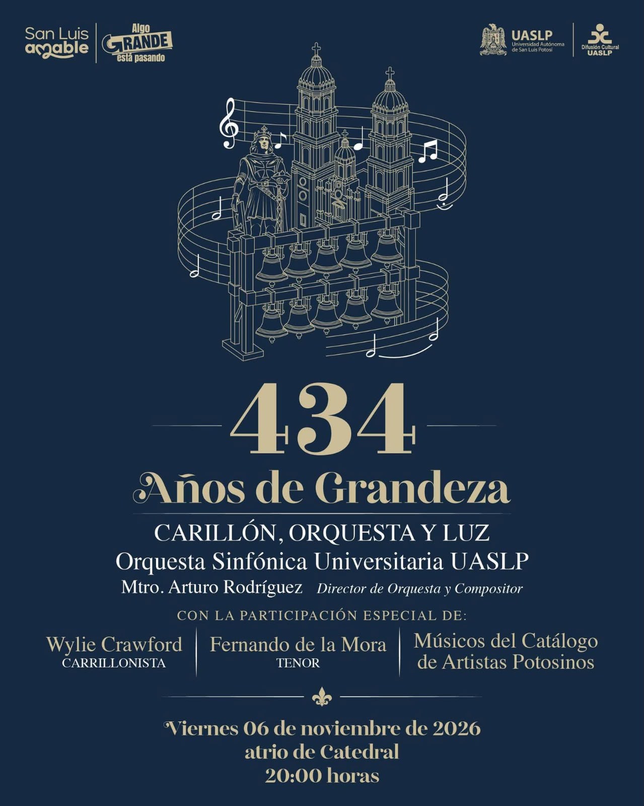 Gobierno Municipal celebrará 434 años de San Luis Capital con un espectáculo de música y luz